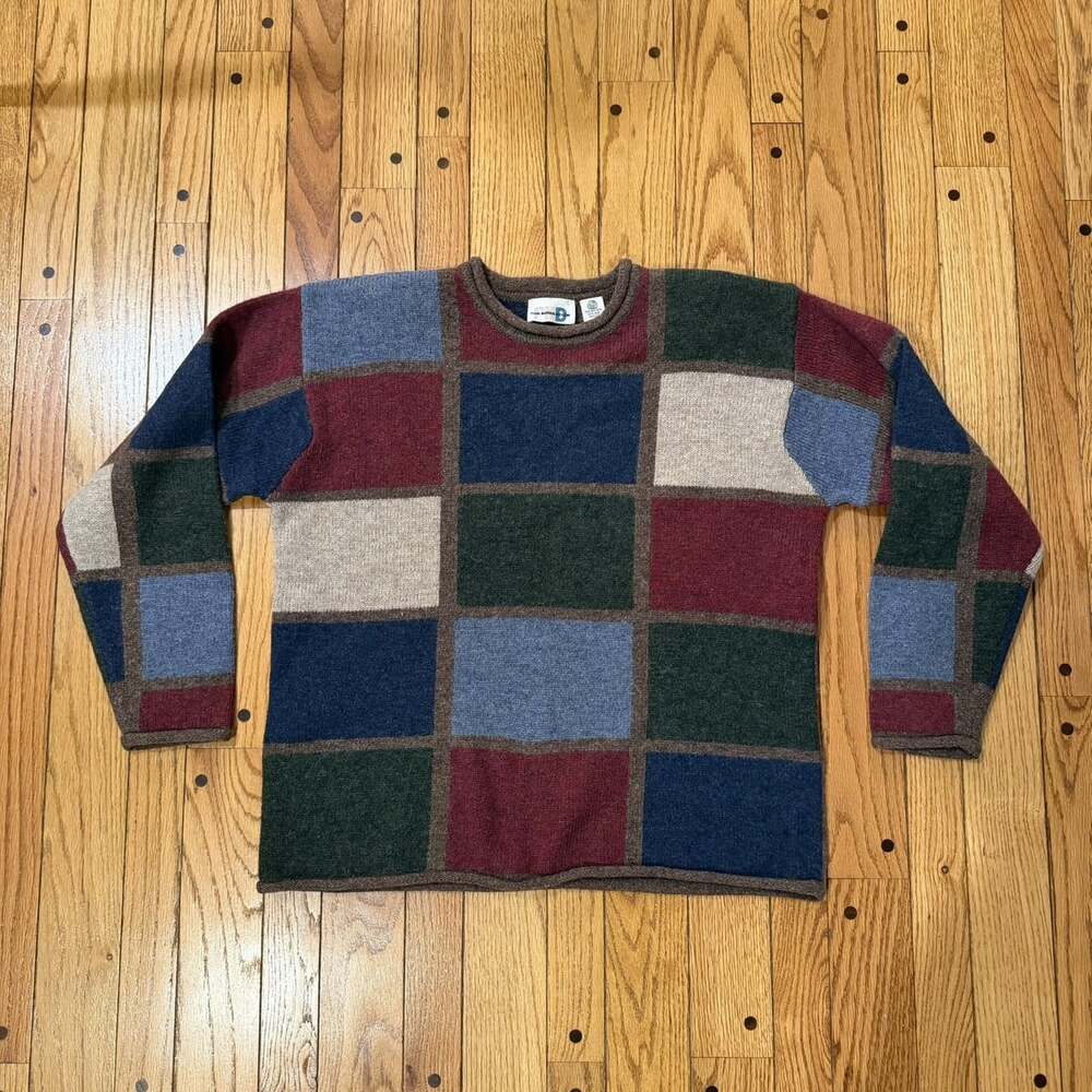 Vintage Paul Harris Design Wool Color Block Sweater Women’s Large